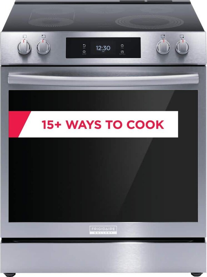 Gallery 30 in. 6.2 cu.ft. 5 Burner Element Slide-In Electric Range w/ Total Convection & Air Fry, SmudgeProof Stainless