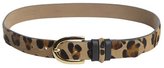 Thumbnail for your product : Streets Ahead tan and brown leopard print calfhair and leather belt