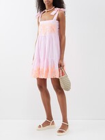 Thumbnail for your product : Juliet Dunn Tie-shoulder Embroidered Cotton Mini Dress