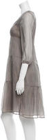 Thumbnail for your product : Burberry Silk Long Sleeve Dress