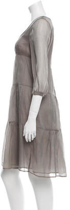 Burberry Silk Long Sleeve Dress