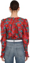 Thumbnail for your product : Magda Butrym L/s Printed Silk Satin Jacquard Top
