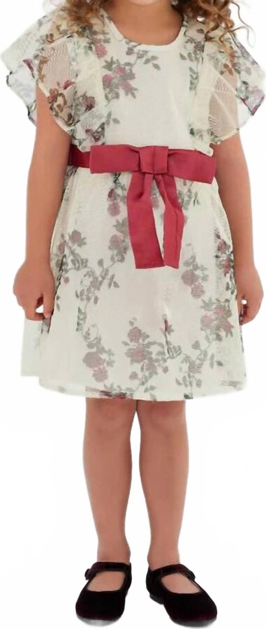 Sasha+Z Tulle Rose Dress In White