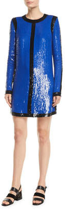 Michael Kors Collection Long-Sleeve Sequin-Embroidered Shift Dress