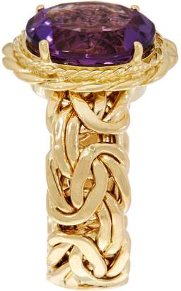 14K Gold Polished Byzantine and Gemstone Ring