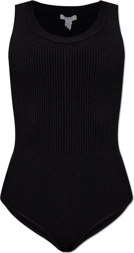 Alaia Sleeveless Ribbed Knit Bodysuit