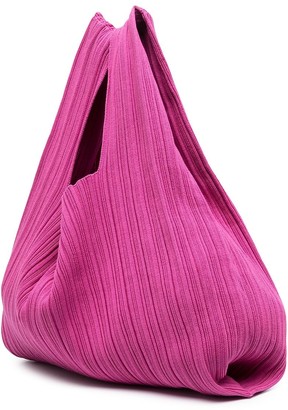 Sminfinity Pleated Silk-Blend Tote Bag