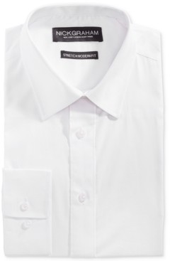 Nick Graham Men's Fitted Stretch Solid Dress Shirt