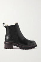 Thumbnail for your product : See by Chloe Mallory Shearling-lined Leather Chelsea Boots - Black