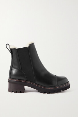 See by Chloe Mallory Shearling-lined Leather Chelsea Boots - Black