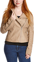 Thumbnail for your product : Tan Chain Faux Leather Moto Jacket
