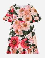 Thumbnail for your product : Dolce & Gabbana Camellia-print cady midi dress