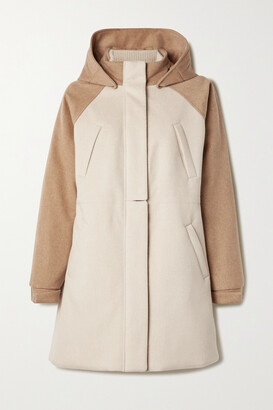 Loro Piana Hooded Leather-trimmed Cashmere Coat - Neutrals