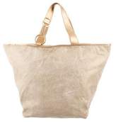 Thumbnail for your product : Dolce & Gabbana Leather-Trimmed Canvas Tote Metallic Leather-Trimmed Canvas Tote