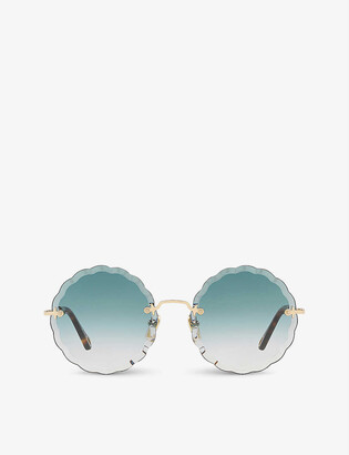 Chloé CH0047S metal scalloped round-frame sunglasses