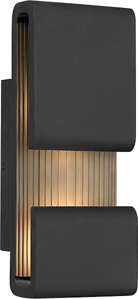 Hinkley Contour Outdoor Wall Mount Lantern in Black, Size: 15"