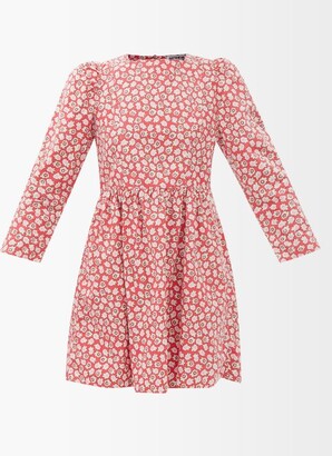 Batsheva Floral-print Cotton Dress - Red Multi - ShopStyle