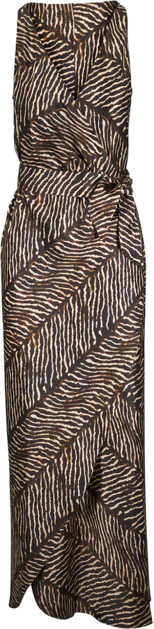 Peter Cohen V-neck print midi dress