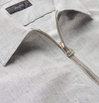 Joseph Fenhem Linen And Cotton-Blend Chambray Zip-Up Overshirt