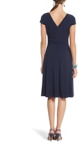 Thumbnail for your product : White House Black Market Solid Cap Sleeve Double V Neck Surplice Dress