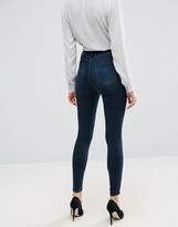 Thumbnail for your product : ASOS 'SCULPT ME' High Rise Premium Jeans in Dark Stone Wash Blue