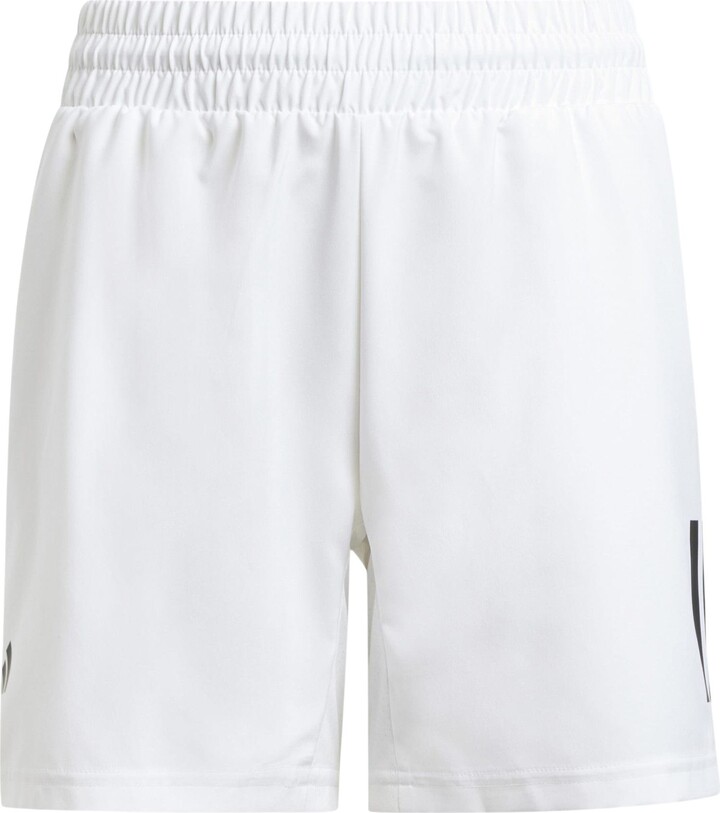 adidas Boys' 5" Club Tennis 3-Stripe Short, XS, White