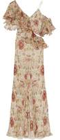 Alexander Mcqueen Ruffled Floral-Print Silk-Georgette Gown