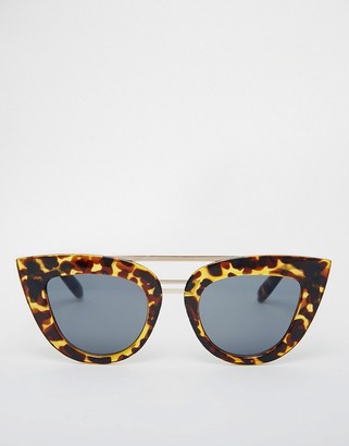 ASOS Flat Top Cat Eye Sunglasses With Brow Bar & Nose Bridge