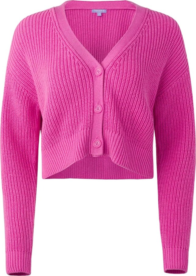 HOT Cropped Cardigan Hot Pink Knit Cardigan Womens Hot Pink
