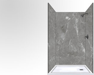 Polymarm 48" W 80" H 36" D Three Wall Composite Shower Wall Panel Surround