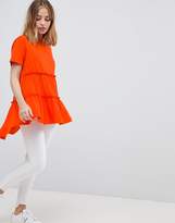 Thumbnail for your product : ASOS Petite T-Shirt With Tiered Smock Hem