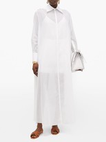 Thumbnail for your product : Valentino Side-split Cotton-voile Shirt Dress - White