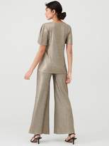 Thumbnail for your product : Very Lurex V Neck Top Co Ord - Bronze