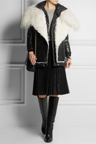 Thumbnail for your product : Sacai Shearling and leather-paneled quilted shell coat