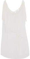 Thumbnail for your product : Eberjey Ship Wrecked Rania Fringed Cotton-Muslin Coverup