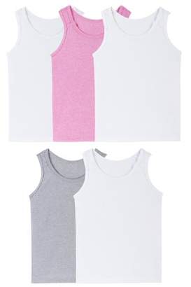 Fruit of the Loom Assorted Layering Tank Undershirts, 5 Pack (Toddler Girl)