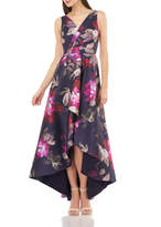 Thumbnail for your product : Carmen Marc Valvo Floral Printed Sleeveless High-Low Wrap Dress