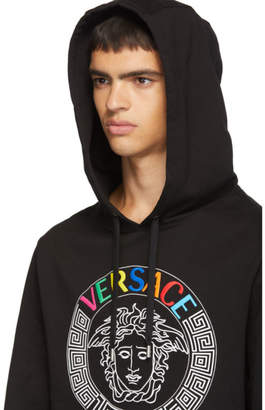 Versace Black Rainbow Embroidered Hoodie