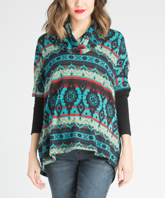 Lilac Green & Black Geometric Maternity Sloane Sweater