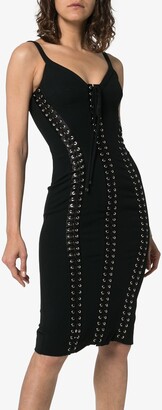 Dolce & Gabbana Cady sleeveless lace-up bodycon dress