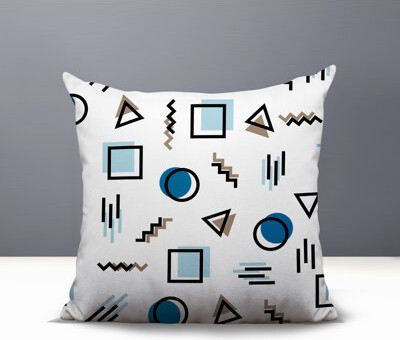 ULLI HOME Fazzal Abstract Reversible Indoor/Outdoor Square Pillow
