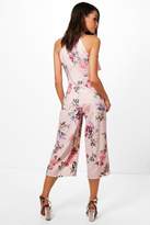 Thumbnail for your product : boohoo Claire Floral High Neck Culotte Jumpsuit