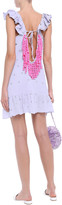 Thumbnail for your product : SUNDRESS Mimi Pom Pom-trimmed Embellished Cotton-gauze Coverup