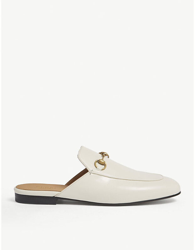Gucci Womens White Princetown Leather Slippers ShopStyle Mules