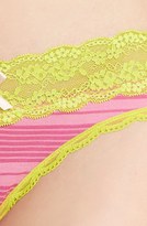 Thumbnail for your product : Honeydew Intimates 'Shadow Stripe' Lace Trim Thong