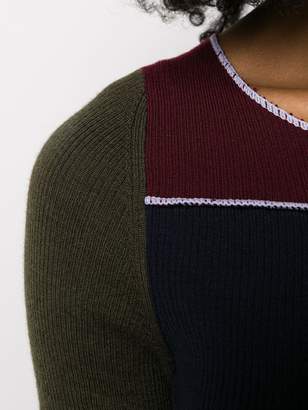 Maison Margiela ribbed colour-block knit top