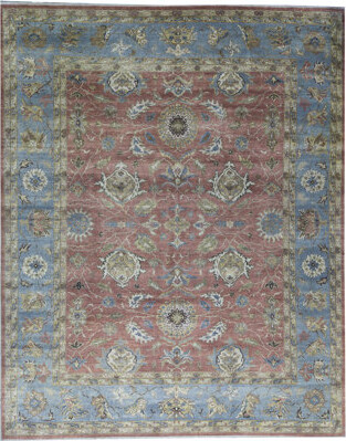 Bokara Rug Co., Inc. Hand-Knotted High-Quality Rust and Ivory Area Rug