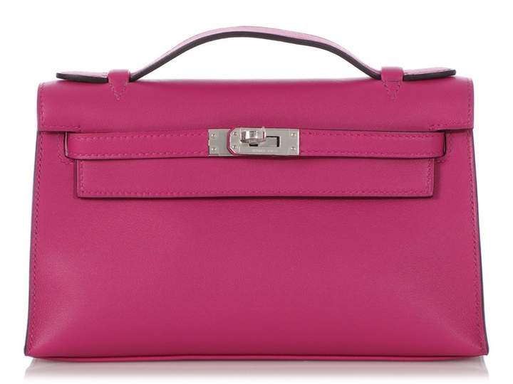 Hermã ̈S HermAs Kelly Clutch Pink Leather Clutch bags