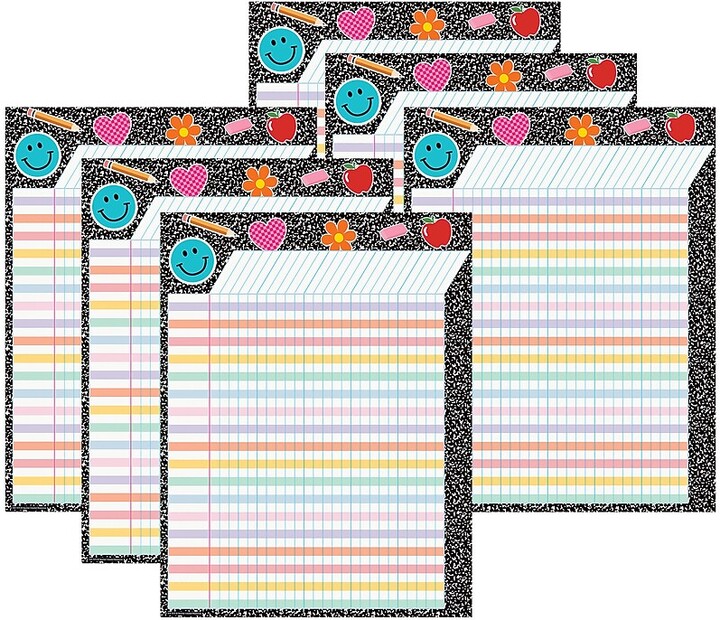 Teacher Created Resources Cool for School Incentive Chart, 17" x 22", Multicolored, 6/Bundle (TCR7375-6)