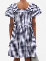 Thumbnail for your product : Lee Mathews Bessie Gingham-check Cotton Poplin Dress - Blue White